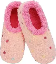 Slippers for Women | Lotsa Dots Colorful Cozy Sherpa Slipper Socks Medium Pink