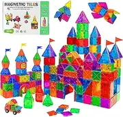 Skyis Magnetic Tiles for Kids 60pcs STEM Magnet Toys for Toddler Magnetic Blocks Building Toys Preschool Learning Sensory Montessori Toys for Toddler Boys and Girls, Safe Creativity Kids