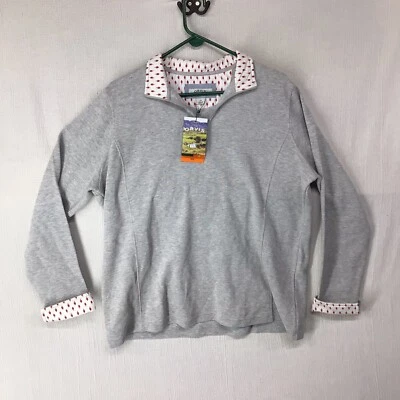 Orvis Pullover NWT Women 1/4 Zip Pullover XXL 2XL Flip Cuff Gray