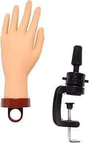 Healeved Fake Hand Model for Nail Art Nail Art Practice Hand with Stand Sturdy Material Realistic for Daily Use