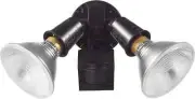 110-Degree 240 W Twin Head Bronze Hardwired Motion Sensor Security Flood Light,