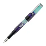Benu Euphoria Fountain Pen in Ocean Breeze (Blue Glow) - Broad Point -NEW in Box