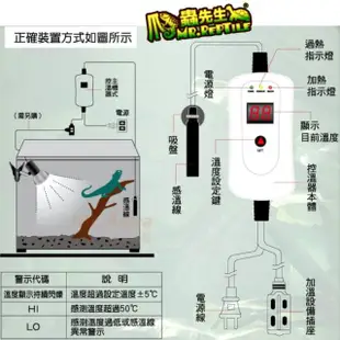 【爬蟲先生】智能兩棲爬蟲單顯控制器 1000W/寵物專用燈泡控溫器(需另配合各式加熱墊加溫石等使用100S)