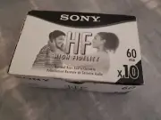 Case of 10 Sony High Fidelity C-60HFL 60min Cassette Tapes