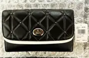 Coach Womens Crossbody Bag Black Quilted Leather Chain Turnlock Removable Strap