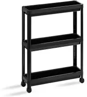 IKEA VESKEN Cart Trolley Black - Cart Storage Shelf Rack on Wheels 21x7x28 Inch