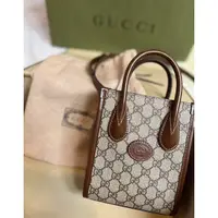 在飛比找蝦皮購物優惠-全新 台灣專櫃購入 Gucci Mini Tote 迷你托特