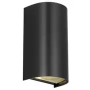 Miro Outdoor 240V GU10 Up & Down Wall Pillar Light Black