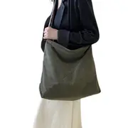 Large Capacity Corduroy Tote Bag with Adjustable Strap for Women-Dark Green