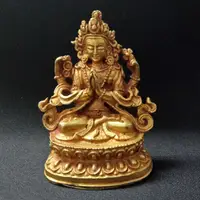 在飛比找松果購物優惠-四臂觀音 尼泊爾製純銅鎏金佛像 (6.6折)