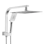 10" Square Ultrathin Shower Head Set Handheld Heads Gooseneck Wall Arm Chrome WELS