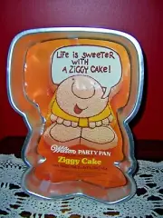 Vntg Retired Wilton Cake Pan Mold Ziggy 1978 #302-7628 Short Bald Man w Message