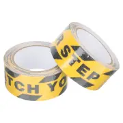 2 Rolls Watch Your Step Adhesive Sign Corners Stairs Anti-Slip Tape