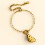 Watermelon Slice Gold Charm Bracelet¬†
