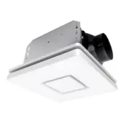 Akicon Ceiling Bath Exhaust Fan 90-CFM White W/ 18W Dimmable LED Light Square