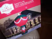 Gemmy 12' Airblown Santa In Hot Air Balloon Christmas Inflatable