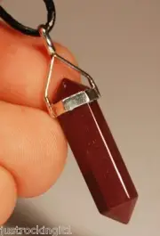 925 MOOKAITE PENCIL PENDANT +Cord 4cm 3g SILVER DOUBLE TERMINATED HealingCrystal