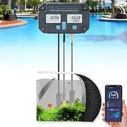 Smart Water Quality Monitor – 6-in-1 Digital pH, EC, TDS, Salinity, SG & Temperature Tester with App Control, Water Tester for Aquarium, Hydroponics, Seawater & Pools