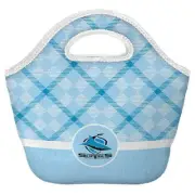 Cronulla Sharks NRL Neoprene Cooler Shopping Bag Top Pocket with Zip and Handle