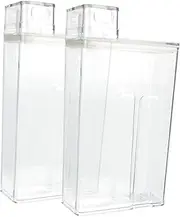 PENIKOKO 2Pcs Transparent Refillable Lotion Holder Storage Bucket Multipurpose Laundry Powder Container Lightweight and Compact Design for Home Organization and Daily Use