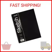 UCreate Poly Cover Sketch Book, Heavyweight, 9" x 12", Black, 75 Sheets