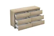 Porto Chest of 6-Drawer Lowboy Sideboard Storage Cabinet - Light Sonoma Oak