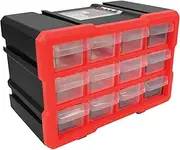 Performance Tool W5912 12-Drawer Interlocking Storage Cabinet with Ball Bearing Slides for Garage, Workshop, and Tool Organization