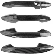 Carbon Fiber Bright Black Style Exterior Door Handle Cover Trim Compatible for Kia Sportage NQ5 2022 2023 LHD RHD(Carbon-Touch Style)