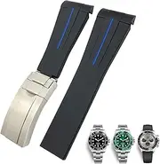 [SKXMOD] 20mm 21mm Rubber Watch Strap Fit for Submariner Rolex Daytona GMT Seiko Hamilton Curved end Sport Watchband