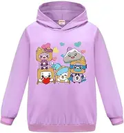 [OAIXIUR] Kids Foxy and Boxy Cartoon Hoodie Ages 3-13 Boys Girls Warm Soft Sweatshirts