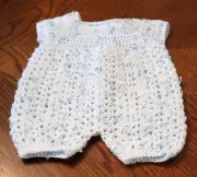 Cabbage Patch Kid Crochet Doll Jumpsuit Handmade - Fits- 17" CPK - Blue
