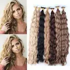 Curly & Wavy Tape in Skin Weft 100% Remy Hair Extensions Body Wave Human Hair