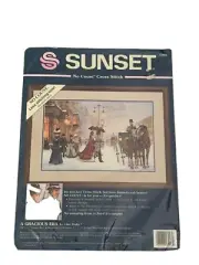 Dimensions Sunset A GRACIOUS ERA No Count Cross Stitch Kit #13923 Vtg 1994 NOS