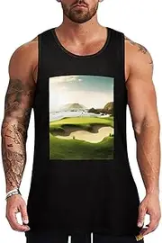 [NQHJT] Men Tank Tops Beach Golf Course Sleeveless T Shirts for Men's Fitness Quick Dry Gym Tank Top for Men