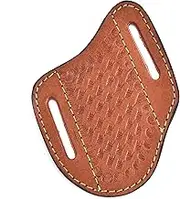 Handcrafted Leather Belt Knife Sheath, Tooled Pattern, Slanted Pancake Design, Trapper Style