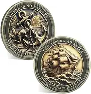 ACGZQY Encouragement Challenge Coin Spirit Gift - Sailing Anchor Challenge Coin - Never Give Up Coin Locket Sobriety and Recovery Token Incentive Prize Commemorative Office