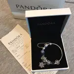 PANDORA潘朵拉 專櫃正品 買來沒帶過 便宜整套出售9.9成新 17CM 固定扣 手鐲 手鏈 手環