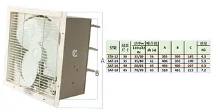 含稅【鋐宇泵浦技研館】順光 STA系列 吸排風扇 特殊保護網附百葉 吸排兩用 12/14/16吋 通風扇 排風機 抽風扇