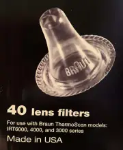 Braun Thermoscan Lens Filters 40 count Bpa Free For Ear IRT6000 4000 3000 Series