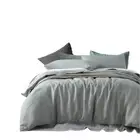 Vintage Design Homewares Linen Quilt Doona Duvet Cover Dove Grey Single