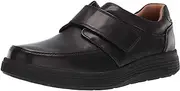 [Clarks] Men's Shoe with Riptape Closure Sneaker, Black Leather