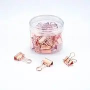 LAGEBONA Binder Clips 40-Pack, 0.75 in Small Paper Clips, Medium Bulldog Clips, Mini Rose Gold Clips for Schools, Offices