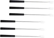 Ciieeo 6Pcs Stainless Steel Fondue Forks with Comfortable Handle for Cheese and Fruit Fondue and Stylish Kitchen Grill Accessories