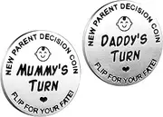 TCMCZ 1 PCS New Parents Decision Coin,Funny Stainless Decision Coin for New Parents,Mother's Day, New Mum Gifts,Birthday, Anniversary, Stainless Steel(Silver), No, no