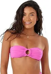 [Roxy] Women's Bandeau Bikini Strapless Swim Top, Quick-Dry, UPF 50+, Pool, Surf, and Resort Wear