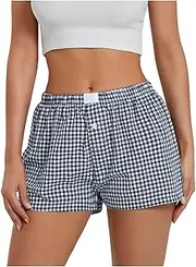 [Generic] Boxer Shorts for Women 2025 Trendy Running Athletic Summer Shorts Drawstring Pants for Summer Casual