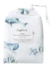 [Snuggle Hunny] Ocean Organic Change Pad Cover in White