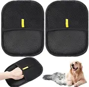 Pack of 2 Pet Hair Remover Glove, 24 x 17 cm Double Sided Grooming Glove, Double-Sided Pet Care Gloves, Static Hair Removal Gloves, Reusable Grooming Gloves for Pets