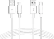 2Pack 2M USB A to USB C Cable 60W 3A Charger Fast Charging Cable White for iPhone 15, iPhone 16, Apple MacBook, iPad Pro,Google Pixel, Switch