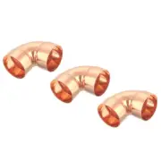 3 Pcs 1.5 Inch 90 Degree Copper Pipe Fitting with Sweat Solder, 2.46x2.46inch